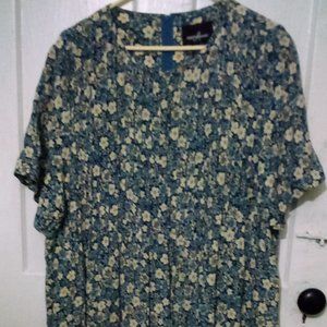 Positive Attitude Pleated Front Floral Print Dress Size 20W